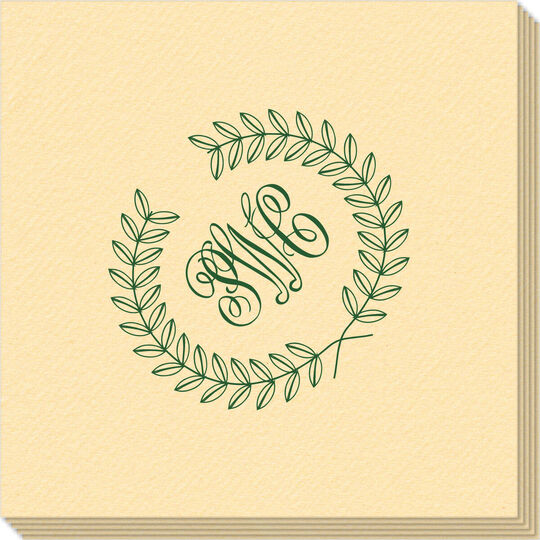 Renaissance Wreath with Monogram Linen Like Napkins